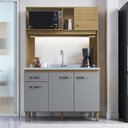 Ver imagem 1 de Cozinha Compacta 120cm 4 Portas e 1 Gaveta Co1202 Decibal Ipê Griseo
