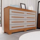 Ver imagem 1 de Cômoda para Quarto 8 Gavetas Diamante Espresso Móveis Marrom/Cinamomo/Off White