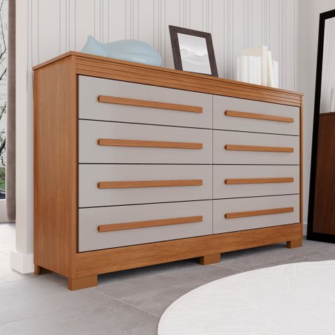 Cômoda para Quarto 8 Gavetas Diamante Espresso Móveis