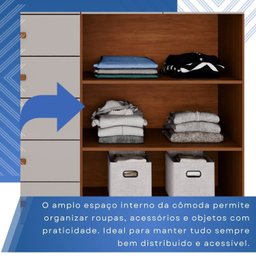 Cômoda para Quarto 2 Portas 8 Gavetas Esmeralda Expresso Móveis - 7