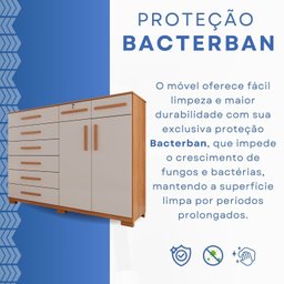 Cômoda para Quarto 2 Portas 8 Gavetas Esmeralda Expresso Móveis - 5