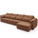Ver mais imagens de Sofá Retrátil para Sala de Estar 5 Lugares 379cm Riza S03 Couro Soft Mel - Lyam Decor