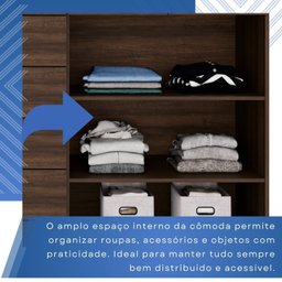 Cômoda para Quarto 2 Portas 8 Gavetas Esmeralda Expresso Móveis - 7