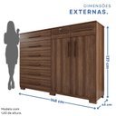 Ver imagem 4 de Cômoda para Quarto 2 Portas 8 Gavetas Esmeralda Expresso Móveis