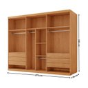 Ver imagem 3 de Guarda-Roupa Casal 100% MDF 6 Portas e 6 Gavetas Olimpo Marrom/Marromle/Off White