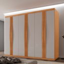 Ver imagem 1 de Guarda-Roupa Casal 100% MDF 6 Portas e 6 Gavetas Olimpo Marrom/Marromle/Off White