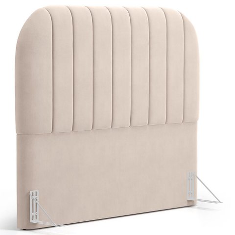 Cabeceira Cama Box Queen Estofada Orgânica 160cm Alice W01 Suede Bege - Lyam Decor