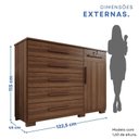 Ver imagem 3 de Cômoda para Quarto 1 Portas 6 Gavetas Jade Expresso Móveis