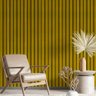 Papel de Parede Ripado Madeira Amarelo Mostarda-60x300cm - 1