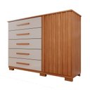 Ver imagem 3 de Cômoda para Quarto 1 Portas 5 Gavetas Jaspe Expresso Móveis Marrom/Cinamomo/Off White