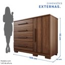 Ver imagem 4 de Cômoda para Quarto 1 Portas 4 Gavetas Pérola Expresso Móveis