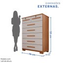 Ver imagem 4 de Cômoda para Quarto 7 Gavetas Topázio Expresso Móveis Marrom/Cinamomo/Off White