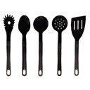 Ver imagem 1 de Jogo Conjunto de Talheres Nylon Utensílios Preto 5 Peças
