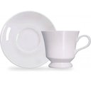 Ver imagem 1 de 24 Xícaras com Pires 80ml Porcelana Branca Café Capri Germer Mesa Posta