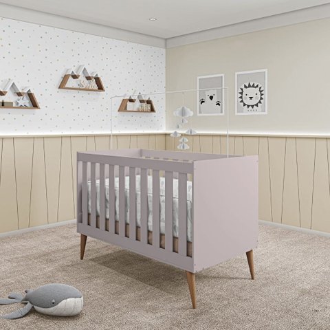 Berço Mini Cama Móveis Estrela Ternura - Rosa Wood