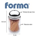 Ver imagem 2 de Paliteiro de Mesa Vidro Tampa Inox Porta Palito de Dente Servir Cozinha Organizador