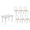 Ver imagem 1 de Mesa Cozinha Elba 120 + 6 Cad Noruega Cromado Kappesberg