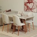 Ver imagem 2 de Mesa de Jantar 135cm Retangular Avena Branco/Canella/Off White Fosco