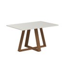 Ver imagem 1 de Mesa de Jantar 135cm Retangular Avena Branco/Canella/Off White Fosco