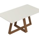 Ver imagem 6 de Mesa de Jantar 160cm Retangular com Vidro Avena Branco/Canella/Off White Fosco