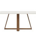 Ver imagem 4 de Mesa de Jantar 160cm Retangular com Vidro Avena Branco/Canella/Off White Fosco