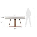 Ver imagem 3 de Mesa de Jantar 160cm Retangular com Vidro Avena Branco/Canella/Off White Fosco