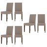 Kit de 6 Cadeiras Jade com Tecido em Suede Bordado Amendoa/capuccino - 1