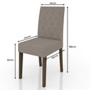 Ver imagem 4 de Kit de 6 Cadeiras Jade com Tecido em Suede Bordado Amendoa/capuccino