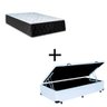 Cama Box Baú Solteiro 88 Tecido Sintético Branco com Colchão Marrocos - Poliéster - Espuma D33 - 1