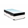 Cama Box Baú Solteiro 88 Tecido Sintético Branco com Colchão Marrocos - Poliéster - Espuma D33 - 1
