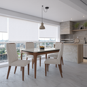 Ver imagem 6 de Mesa de Jantar 135cm com Base em Madeira Natural e Tampo de Vidro Addar Branco/Off White Fosco/Marrom