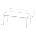 Ver imagem 3 de Mesa de Jantar 180cm com Base de Madeira Natural e Tampo de Vidro Addar Branco/Off White Fosco/Marrom