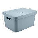 Ver imagem 1 de 5 Caixas Organizadoras Grande 32l com Tampa Organizadores Brinquedos Cube Azul Glacial Quarto