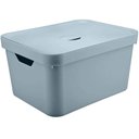 Ver imagem 3 de 5 Caixas Organizadoras Grande 32l com Tampa Organizadores Brinquedos Cube Azul Glacial Quarto