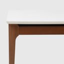 Ver imagem 4 de Mesa de Jantar 160cm com Base de Madeira Natural e Tampo de Vidro Addar Branco/Off White Fosco/Marrom