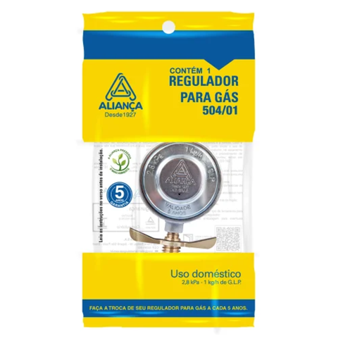 Regulador de Gás Aliança 504/01 Bt Baixa Pressão 1kg/h
