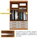 Ver imagem 6 de Guarda-Roupa Solteiro com 2 Portas de Correr e 6 Gavetas 133cm Multimóveis CR35485 Cinamomo/Off