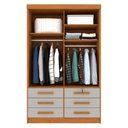 Ver imagem 5 de Guarda-Roupa Solteiro com 2 Portas de Correr e 6 Gavetas 133cm Multimóveis CR35485 Cinamomo/Off