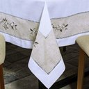 Ver imagem 3 de Toalha de Mesa Retangular Ágata 170x270cm - Catran Branca/bege