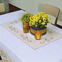 Ver imagem 2 de Toalha de Mesa Retangular Ágata 170x270cm - Catran Branca/bege