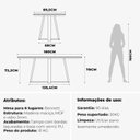 Ver imagem 3 de Mesa de Jantar 160cm com Base de Madeira Natural e Tampo de Vidro Bennett Branco/Nartural/Off White Gloss
