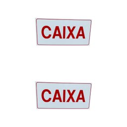 Kit 2 Placa de Sinalização Caixa Fundo Branco Letra Vermelha - 1