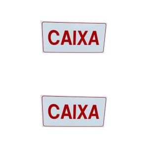 Kit 2 Placa de Sinalização Caixa Fundo Branco Letra Vermelha