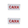 Kit 2 Placa de Sinalização Caixa Fundo Branco Letra Vermelha - 1