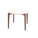 Ver imagem 1 de Mesa de Jantar Redonda 115cm com Vidro Donatella Branco/Off White Fosco/Marrom