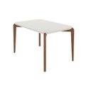 Ver imagem 1 de Mesa de Jantar 135cm Retangular com Vidro Donatella Branco/Off-White Fosco/Marrom