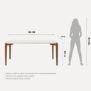 Ver imagem 3 de Mesa de Jantar 180cm Retangular com Vidro Donatella Branco/Off White Fosco/Marrom