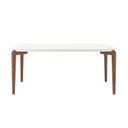 Ver imagem 1 de Mesa de Jantar 180cm Retangular com Vidro Donatella Branco/Off White Fosco/Marrom