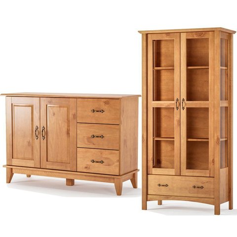 Buffet Aparador 2 Portas 3 Gav. 120 cm e Cristaleira 2 Portas Bella