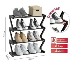 Sapateira Organizador Porta Sapatos 8 Pares Livros Brinquedo - 2